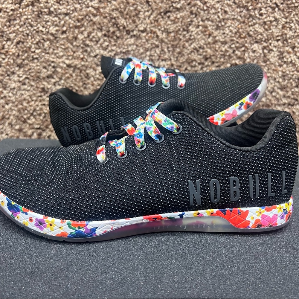 NOBULL Black and Pink Athletic Shoes with Vibrant Sole